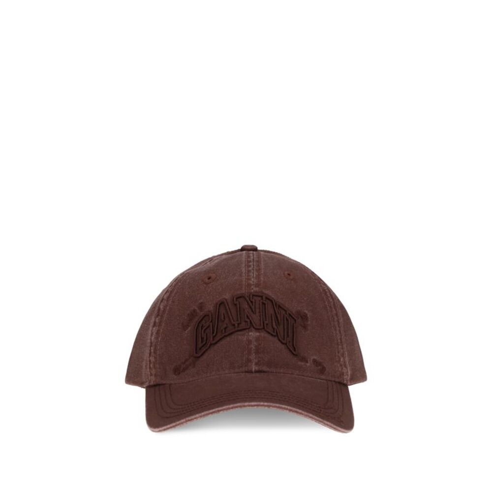Ganni Women Cotton Baseball Cap With Embroidered Logo